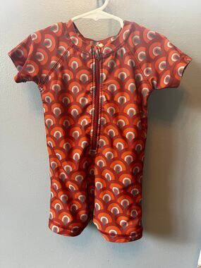 Kate Quinn Organics rainbow swim romper 2T